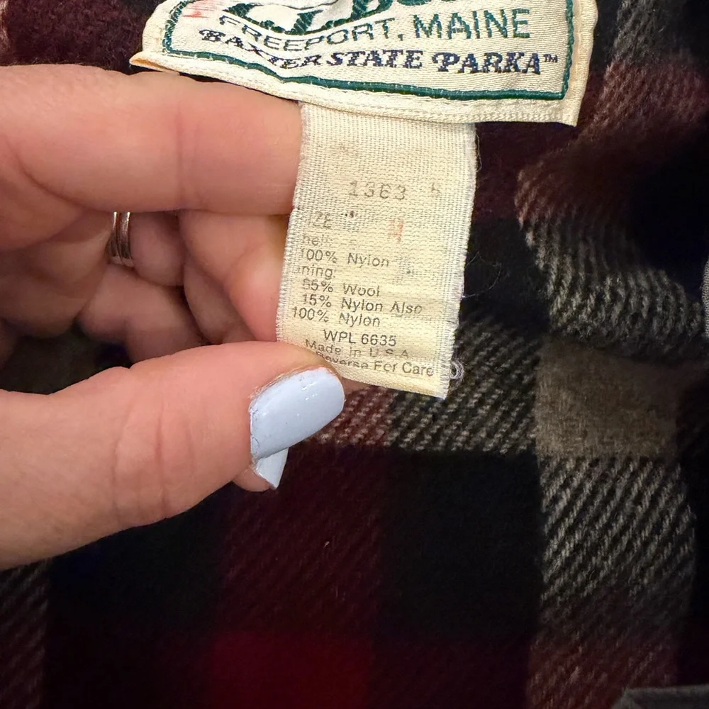 L.L. Bean Gray Baxter state parks with Red Plaid Lining